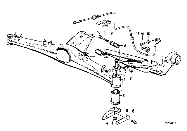 1987 BMW 325i Rubber Mounting Diagram for 33311129144