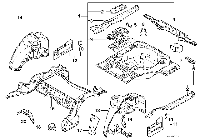 1998 BMW 750iL Wheelhouse Extension, Right Diagram for 41148186498