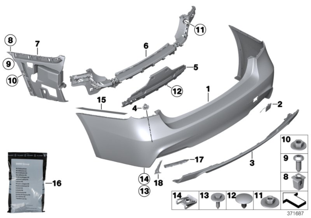2020 BMW M4 Guide, Centre Rear Diagram for 51127316350