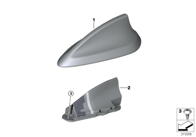 2020 BMW 540i xDrive ROOF ANTENNA Diagram for 65209303037