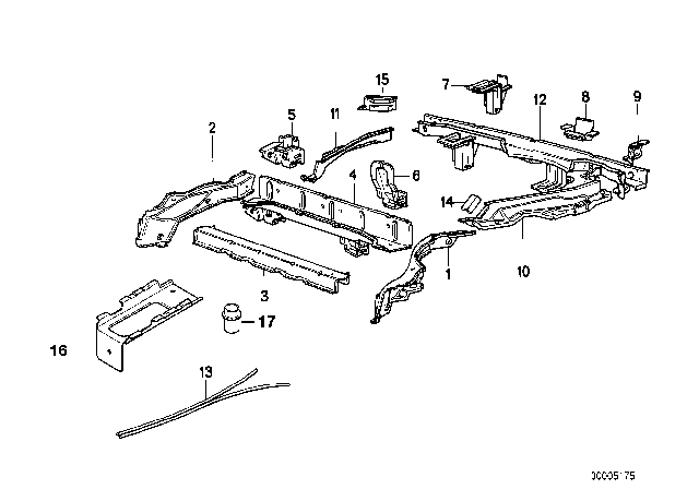 1992 BMW 525i Reinforcement Right Diagram for 41118105298