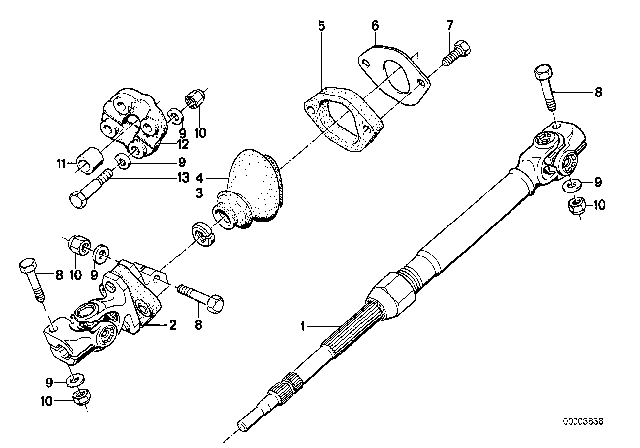 1990 BMW M3 Steering Column - Lower Joint Assy Diagram 1