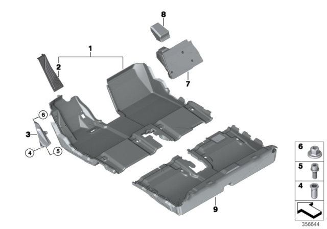 2020 BMW i3s Floor Covering Diagram