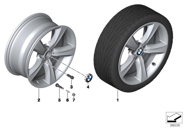 2018 BMW X4 BMW LA Wheel, Double Spoke Diagram 2