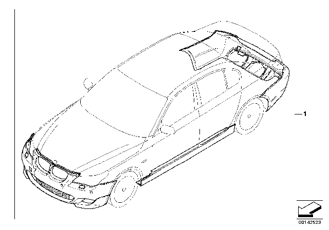 2009 BMW 528i Retrofit, M Aerodynamic Kit Diagram