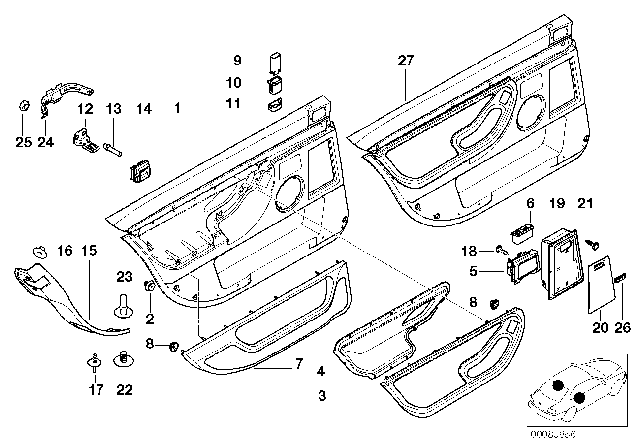1997 BMW 750iL Hinged Compartment In Rear Right Door Diagram for 51428177612