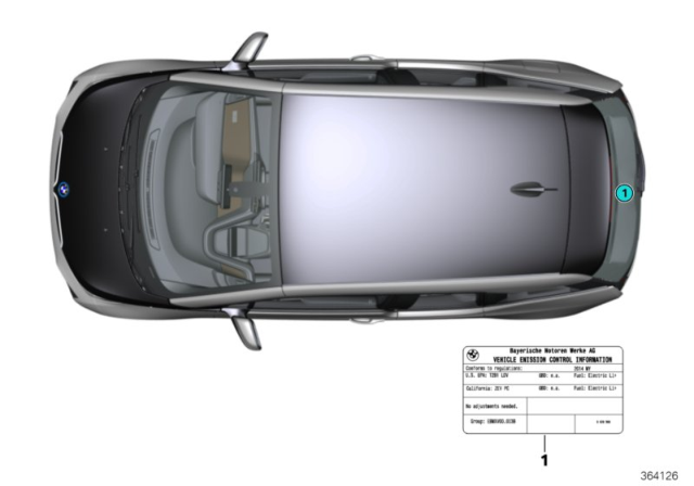2020 BMW i3s Label "Exhaust Emission" Diagram