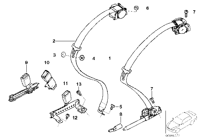 2006 BMW 760i Fillister Head Screw Diagram for 72117019536