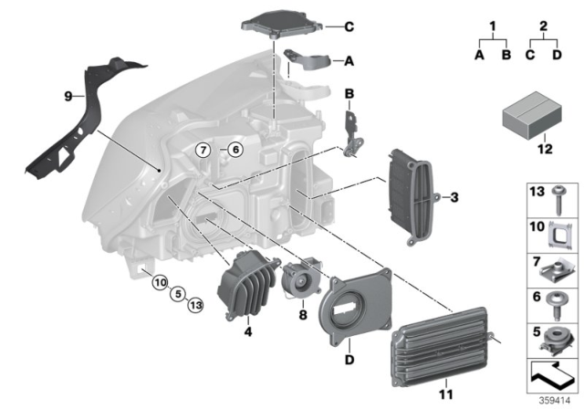 2013 BMW X3 Single Parts, Headlight Diagram