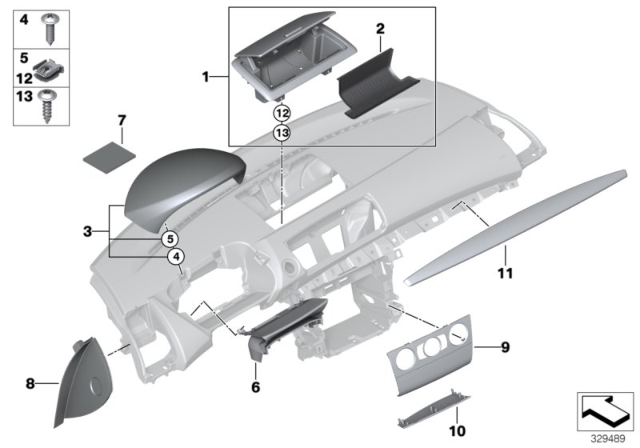 2013 BMW 128i Trim, Instrument.Panel, Light Titanium Diagram for 51459128646