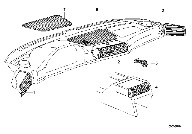 1992 BMW 535i Air Outlet Diagram
