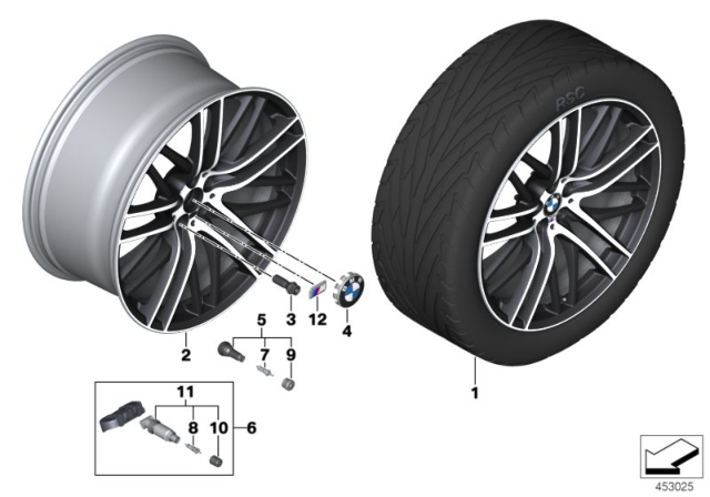 2016 BMW 740i Disc Wheel, Light Alloy, Bright-Turned Diagram for 36116867340