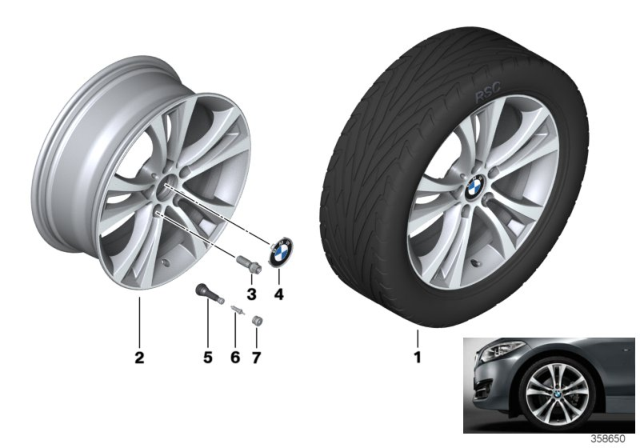 2015 BMW 228i xDrive BMW LA Wheel, Double Spoke Diagram 3