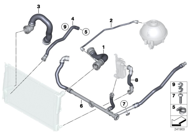 2011 BMW X3 Cooling System - Water Hoses Diagram