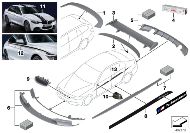 2013 BMW 328i M Performance Accessories Diagram