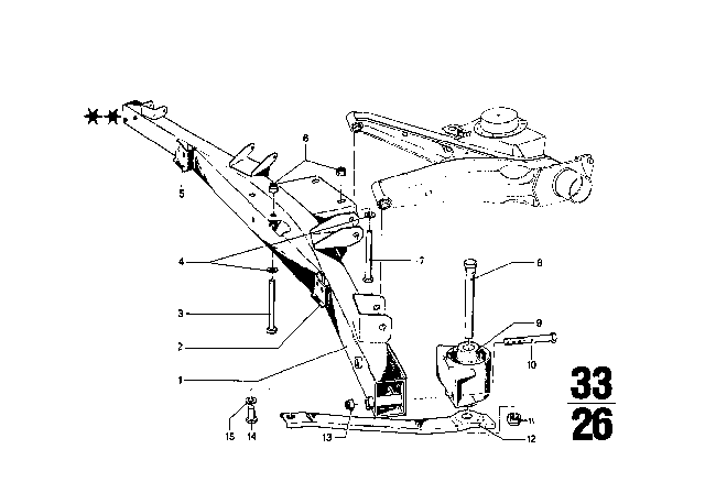1973 BMW 2002 Rubber Mounting Diagram for 33331103926