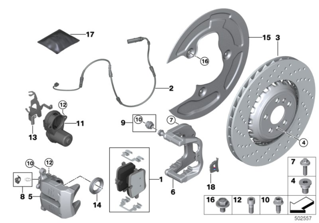 2020 BMW M8 Repair Kit, Brake Pads Asbes Diagram for 34208093737