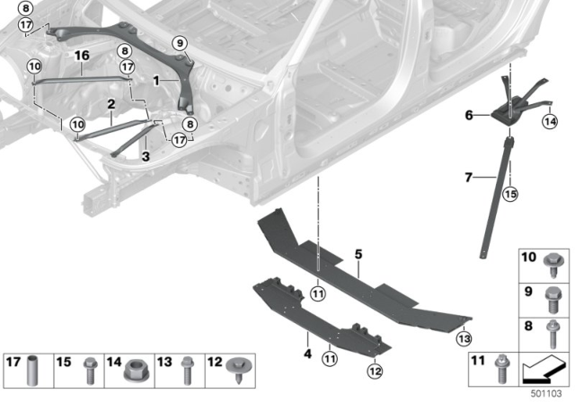 2020 BMW 740i xDrive Reinforcement, Body Diagram