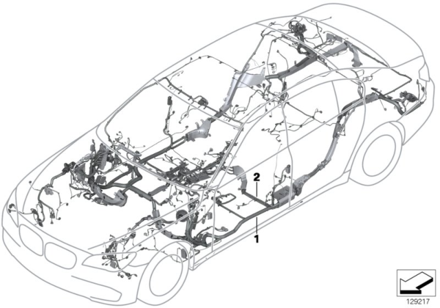 2004 BMW 760Li Suppl. Wiring Harness, Night Vision Diagram for 61116970360