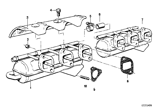 1984 BMW 633CSi Exhaust Manifold Diagram 1
