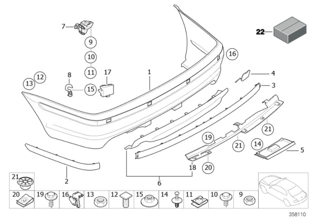 2003 BMW 320i Support Fender Right Diagram for 51128195322