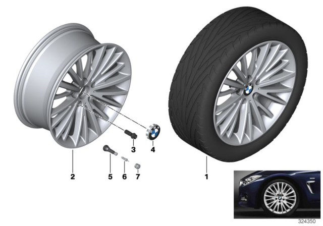 2014 BMW 320i BMW LA Wheel, Multi-Spoke Diagram 2