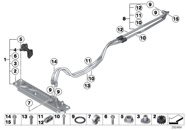 2011 BMW X6 Heat Exchanger / Transmission Oil Cooler Line Diagram 2