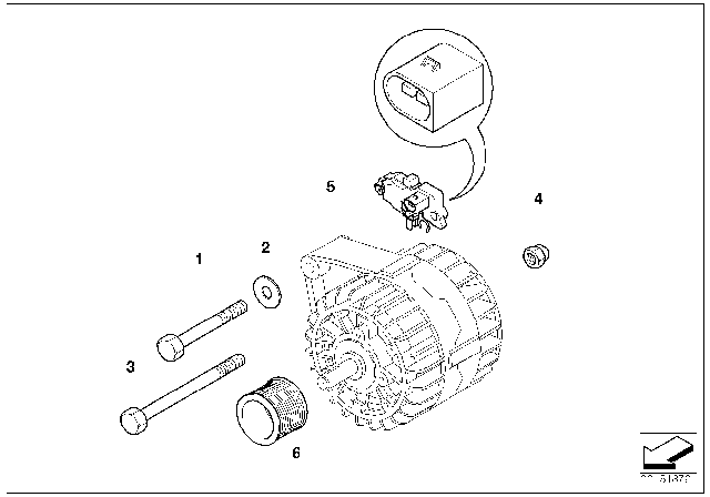 2013 BMW M3 Generator, Individual Parts Diagram
