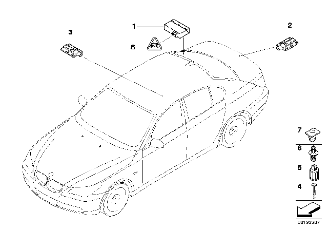 2009 BMW 535i Plug-In Nut Diagram for 65206922558