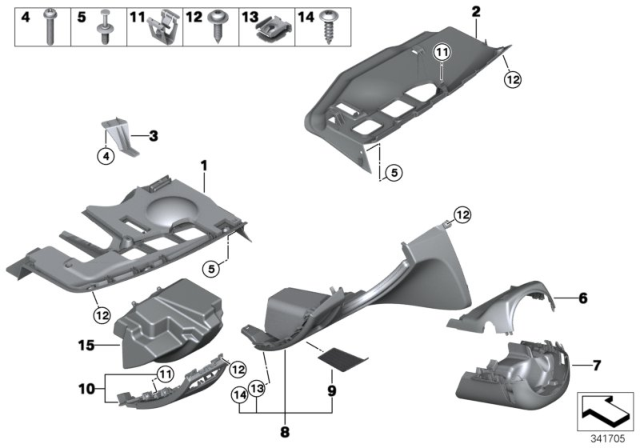 2013 BMW 128i Trim Panel,Instrument.Panel,Driverside,Bottom Diagram for 51459126980