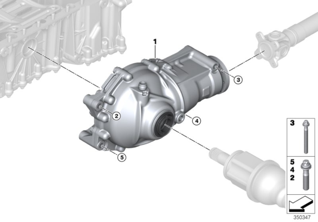 2015 BMW X6 Front Axle Differential / Mounting Diagram