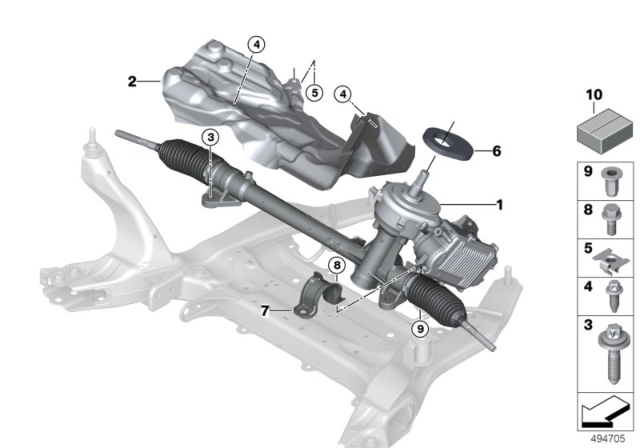 2018 BMW X1 Steering Gear, Electric Diagram for 32106892298