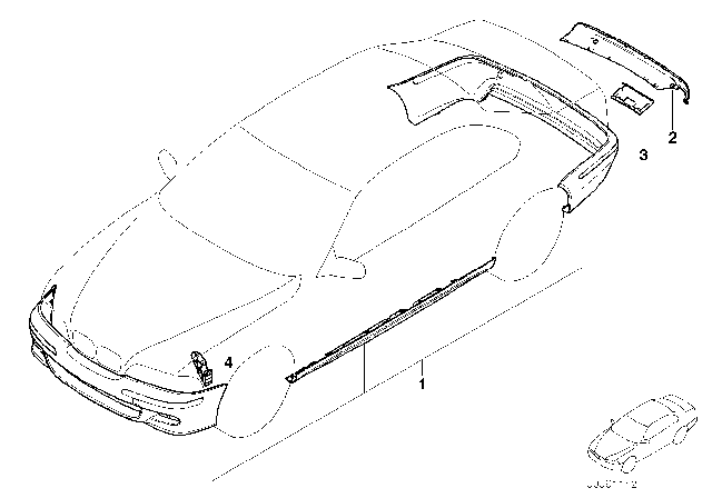 2002 BMW 330i Retrofit Kit M Aerodynamic Package Diagram 1