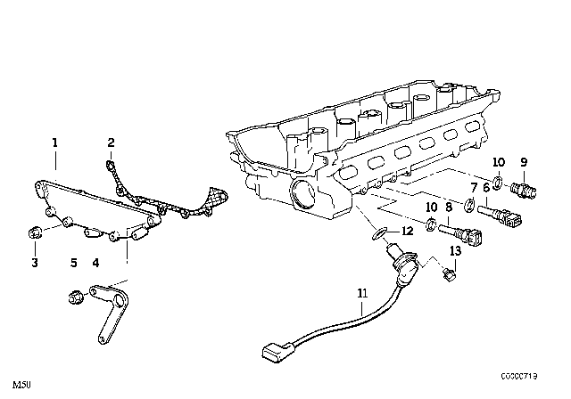 1994 BMW 525i Camshaft Position Sensor Diagram for 12141726548