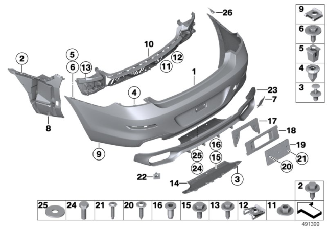 2015 BMW Alpina B6 xDrive Gran Coupe SET OF MOUNTED PARTS, BUMPER Diagram for 51122452064