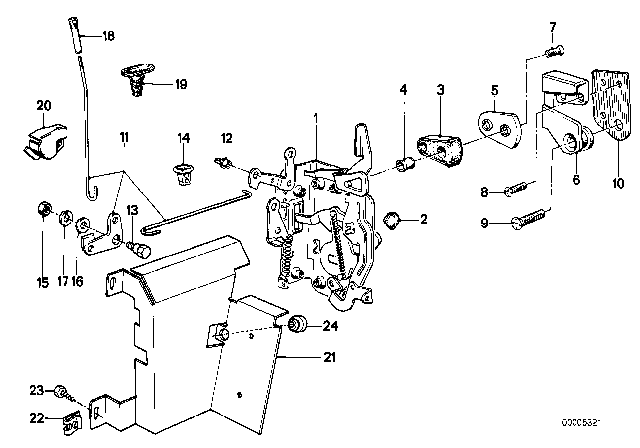 1988 BMW 528e Locking System, Door Diagram 2