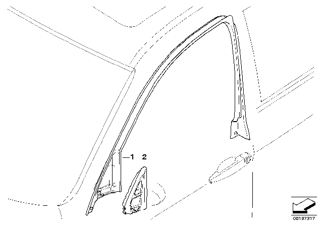 2011 BMW 335i Door Window Lifting Mechanism Diagram 1
