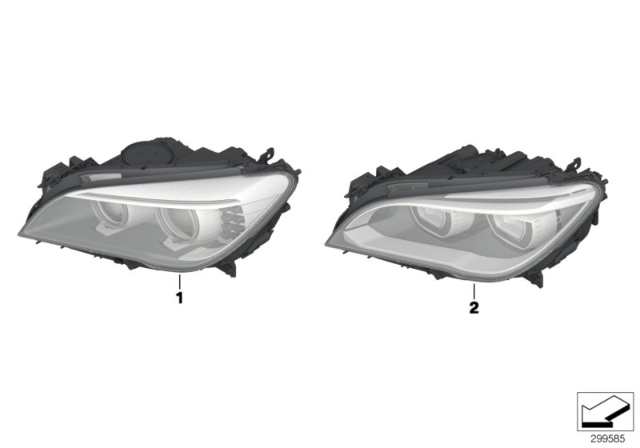2012 BMW 750i Headlight Diagram 2