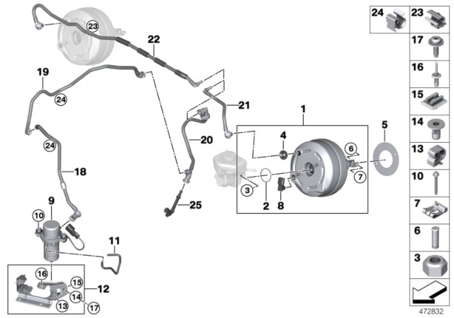 2017 BMW 330e Vacuum Pump For Brake Servo Unit Diagram