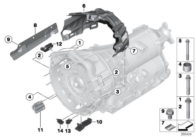 2014 BMW 435i Spring Nut Diagram for 24147605027