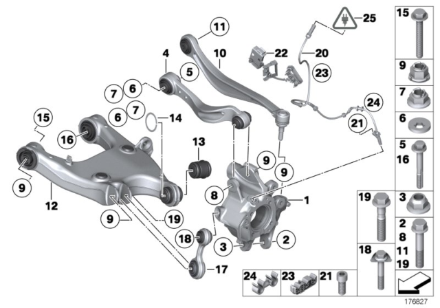 2010 BMW 535i Rear Axle Support / Wheel Suspension Diagram