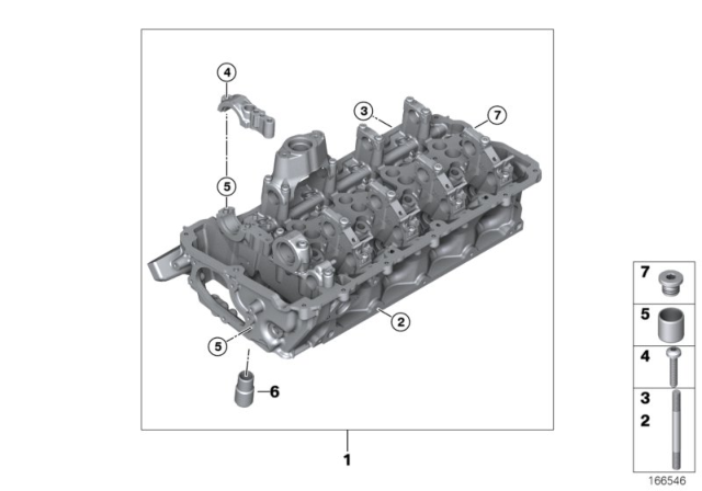 2011 BMW X5 Cylinder Head & Attached Parts Diagram 1