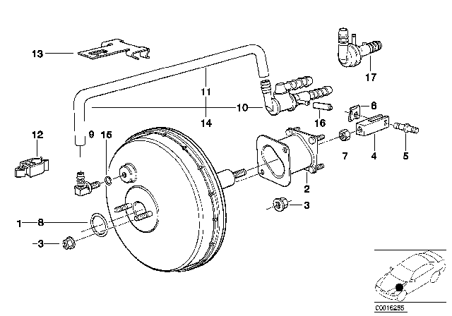1991 BMW 535i Power Brake Unit Depression Diagram