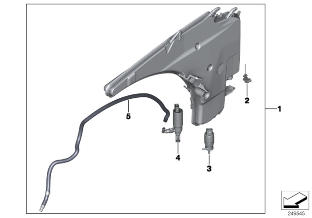 2011 BMW 1 Series M Windshield Cleaning Container Diagram for 61678051590