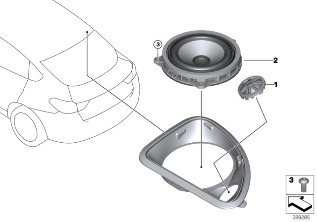 2016 BMW X4 M40i(F26) Single Parts, Speaker Diagram