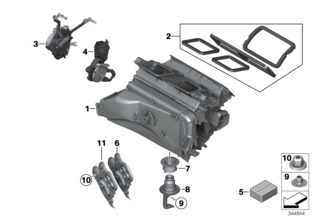 2017 BMW X3 Housing Parts - Air Conditioning Diagram