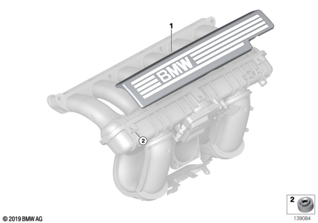 2007 BMW 530xi Mounting Parts For Intake Manifold System Diagram