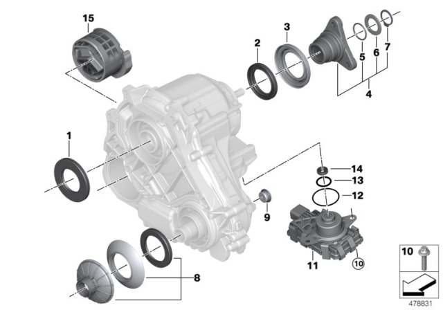 2020 BMW 740i xDrive Transfer Case Single Parts ATC Diagram