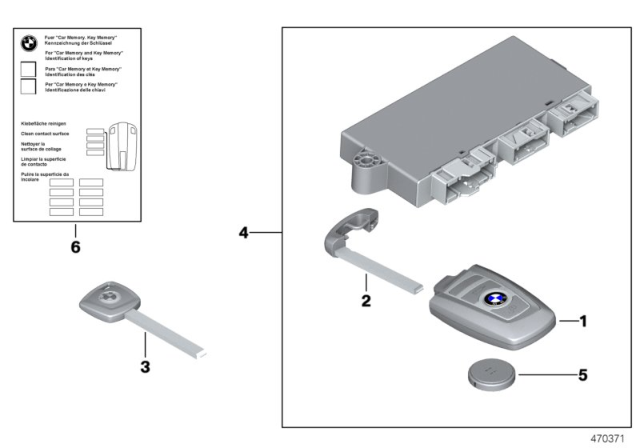 2012 BMW 750i xDrive Set Of Keys With Cas Control Unit Diagram for 51212310975