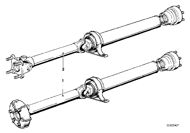 1993 BMW 740i Drive Shaft (Constant-Velocity Joint) Diagram